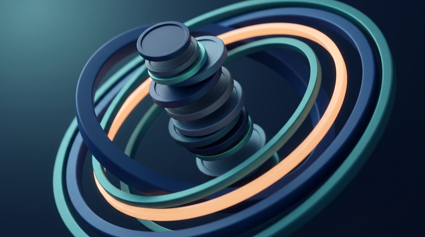 Abstract 3D illustration of subscriptions and recurring revenue