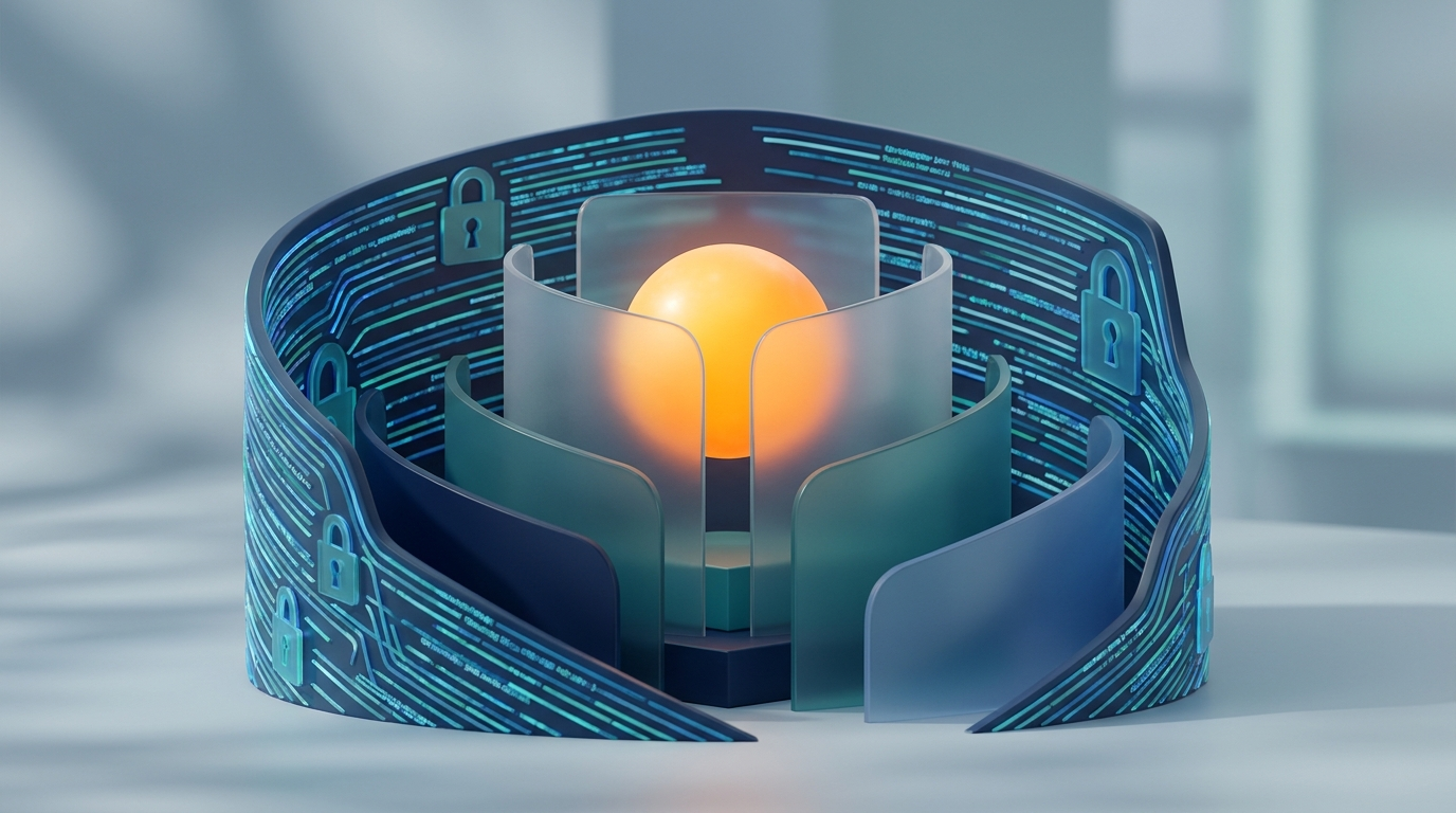 Abstract shield of code lines and locks protecting data