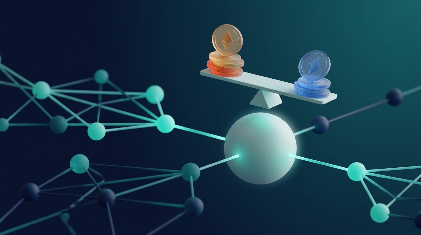 Abstract customer network with nodes and value tokens weighted by cost