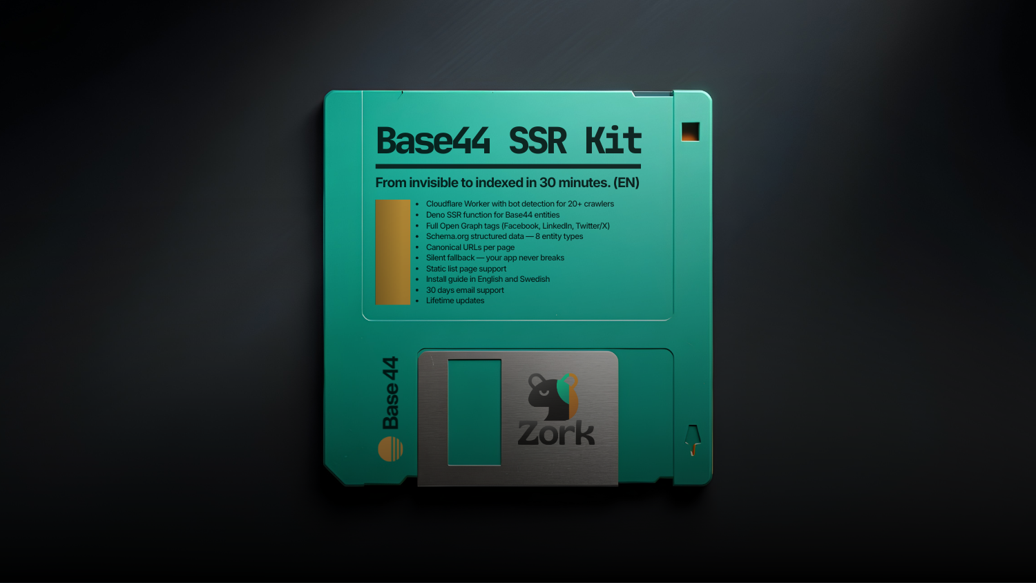 ZORC SSR Kit for Base44 — Cloudflare Worker and Deno SSR function that makes React SPAs visible to Google, LinkedIn and AI search engines.