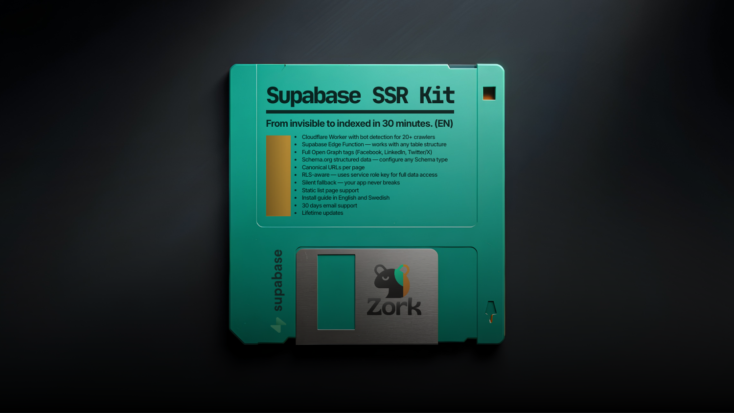 ZORC SSR Kit for Supabase — Cloudflare Worker and Supabase Edge Function that makes Lovable and React apps visible to Google, LinkedIn and AI search engines.