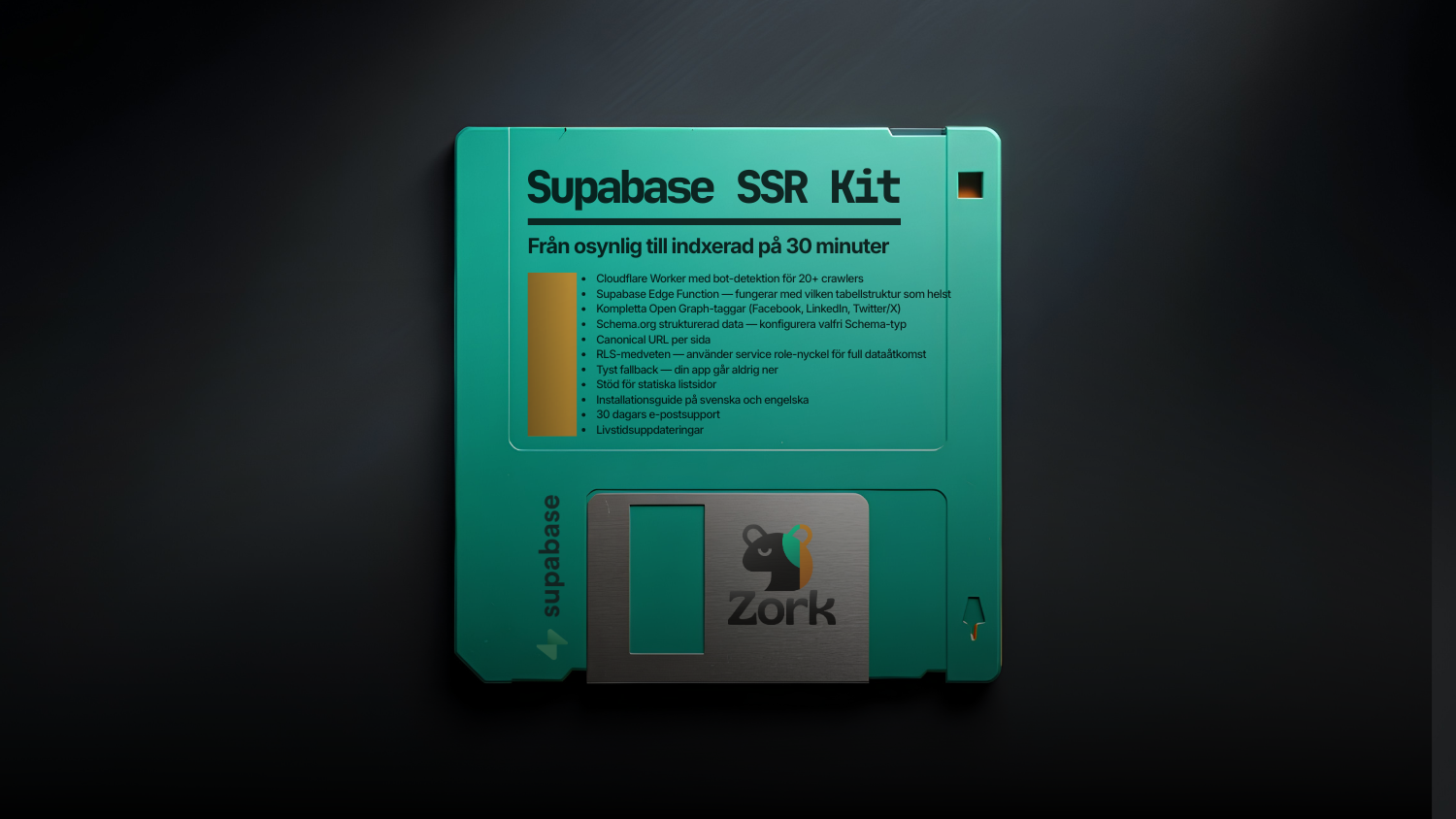 ZORC SSR Kit för Supabase — Cloudflare Worker och Supabase Edge Function som gör Lovable och React-appar synliga för Google, LinkedIn och AI-sökmotorer.
