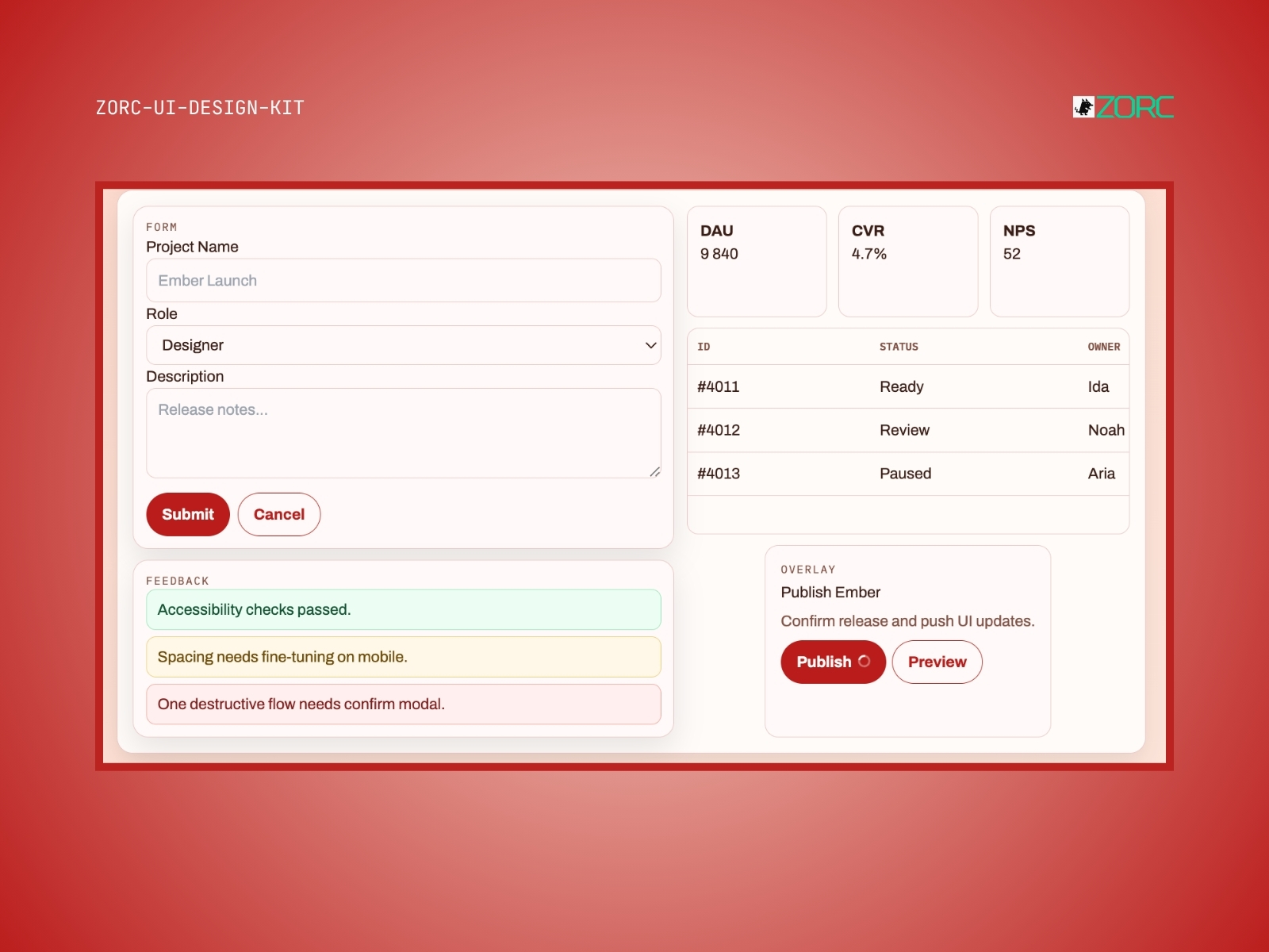 Ember UI System – skärmbild 3