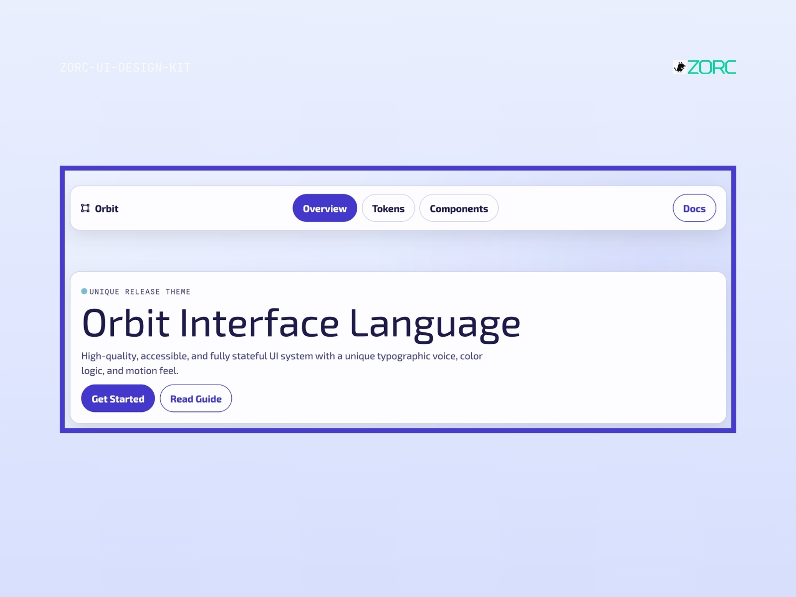 Översikt av ZORC:s Orbit Interface Language med fokus på design och användarvänlighet för webbutveckling och applikationer
