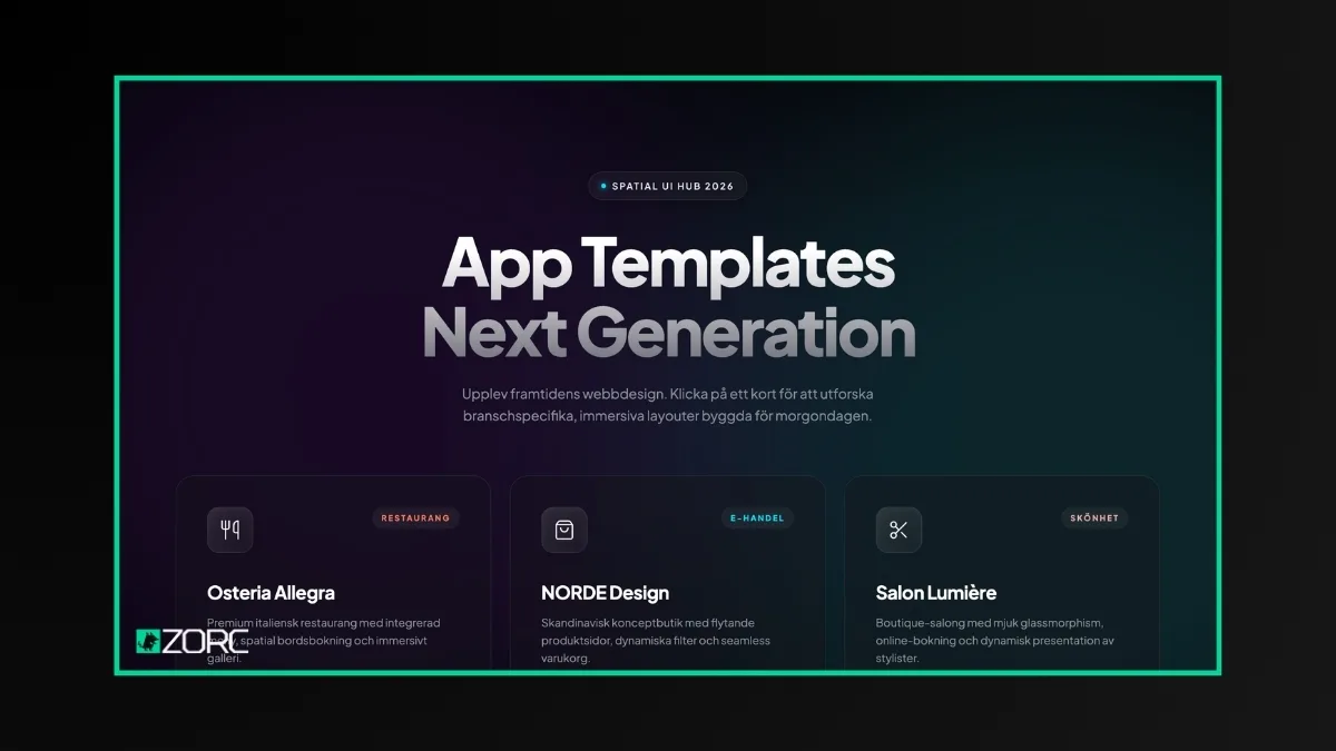 App-mallar Galleri – Spatial Showcase