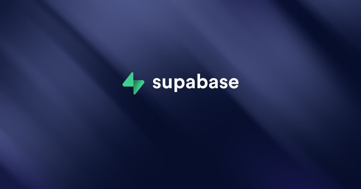 Logotyp för Supabase med en modern design och mjuk bakgrund, relaterad till webbutveckling och app-lösningar
