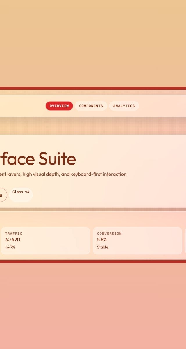 Användargränssnittet för ZORC:s Sunset Interface Suite med statistisk presentation och designverktyg