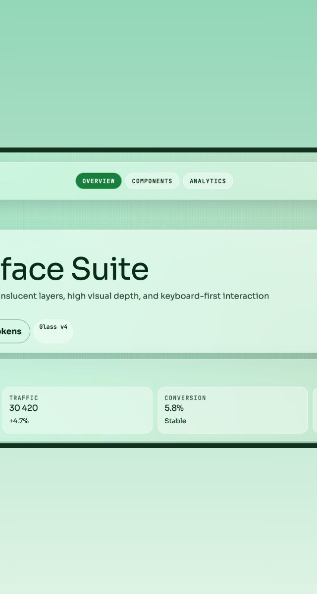 Jade Interface Suite visar statistik och funktioner för webbutveckling och design med ZORC:s UI-design-kit
