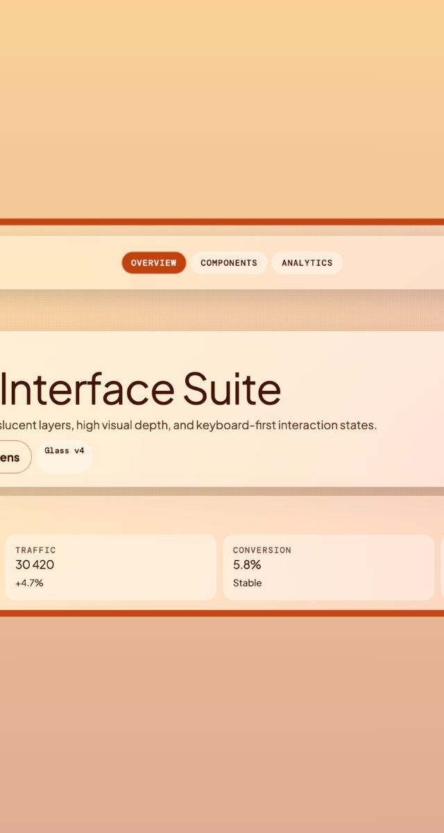 Amberfog Interface Suite i ZORC-designverktyget visar trafikdata och användarstatistik för effektiv webbdesign och apputveckling
