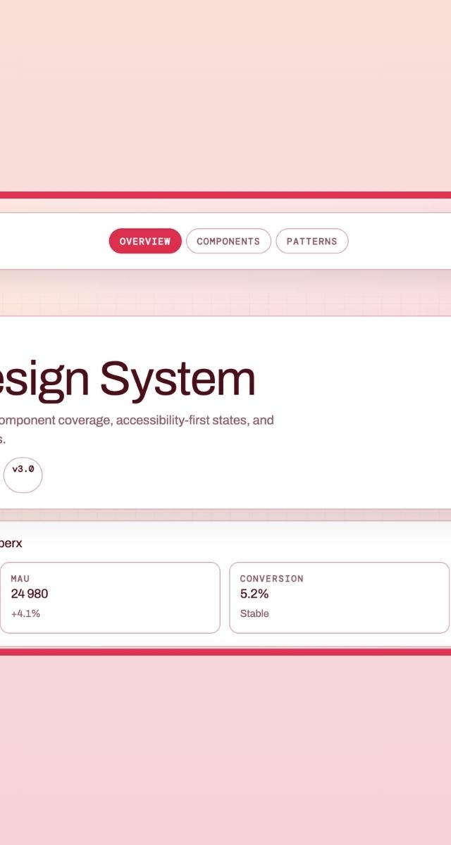 Emberx design system med komponenter och statistik för webbutveckling, optimerad för ZORC-appar och användarupplevelser
