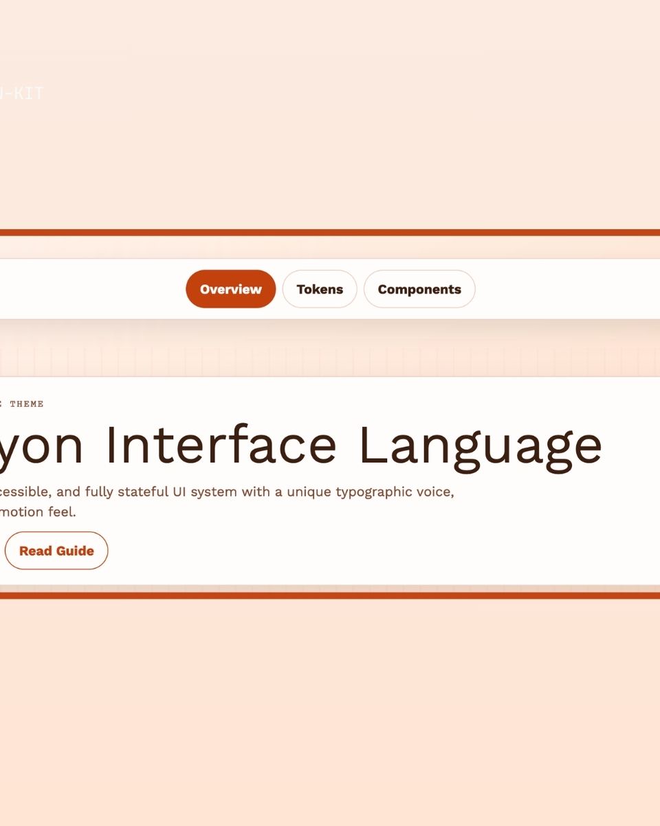 Canyon gränssnittsspråk från ZORC med fokus på tillgänglighet och högkvalitativ design för webbutveckling och applikationer