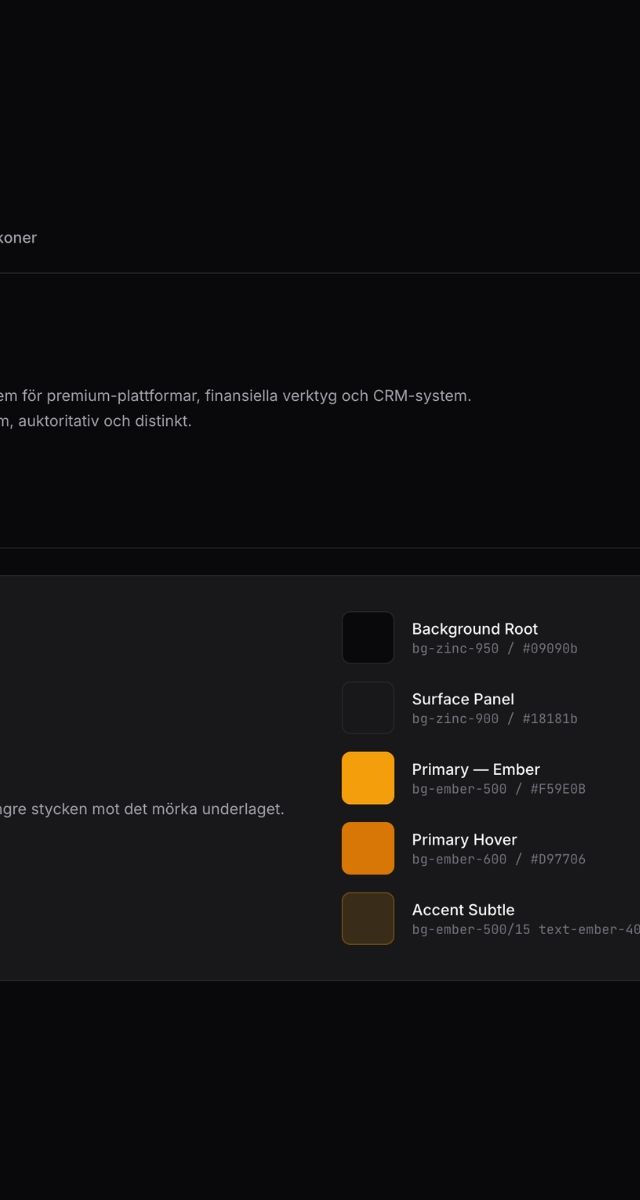 Ember – UI Kit i stilen Dark