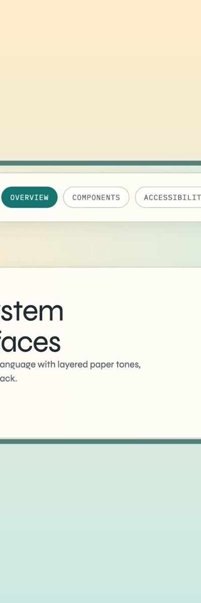 UI-design för Sunlit Editorial System, en del av ZORC:s designkit för webbutveckling med fokus på högkontrast och användarvänlighet